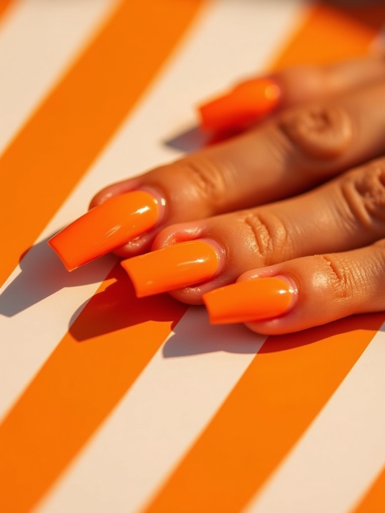 cheerful orange white stripes