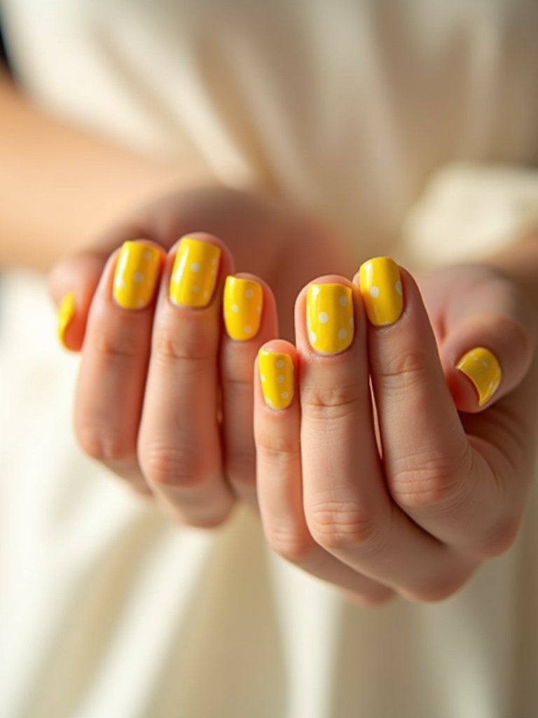 cheerful yellow polka dots