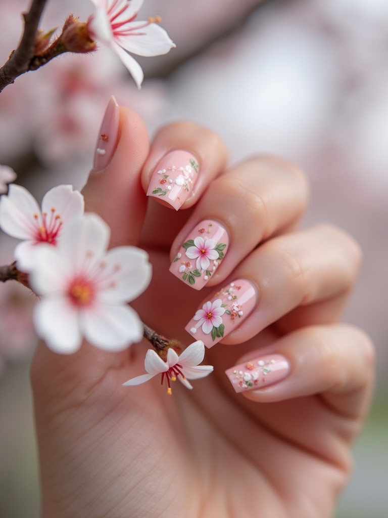 cherry blossom nail art