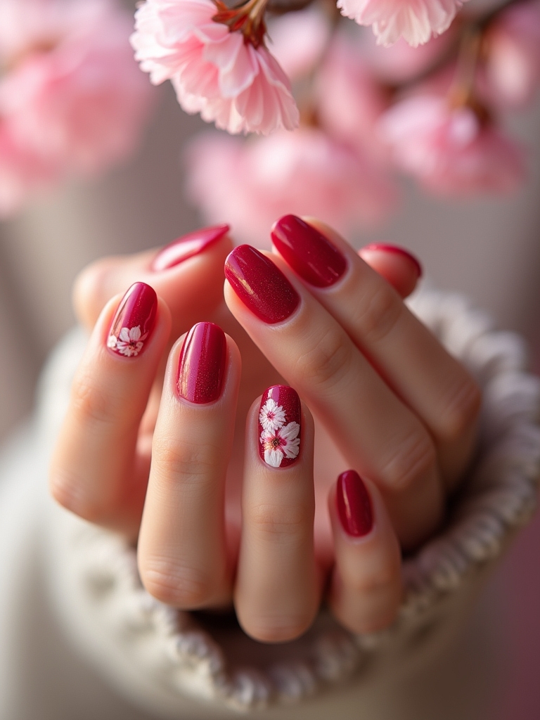 cherry blossom nail art