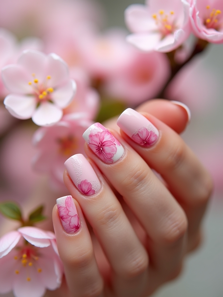 cherry blossom nail art