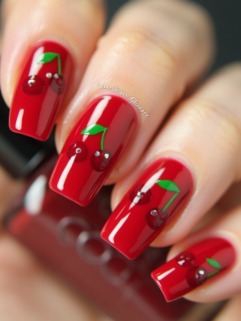 cherry inspired nail art trends