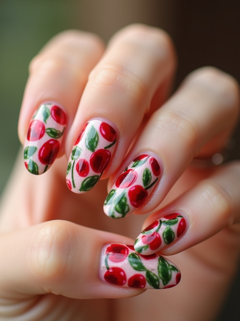 cherry nail wrap tips