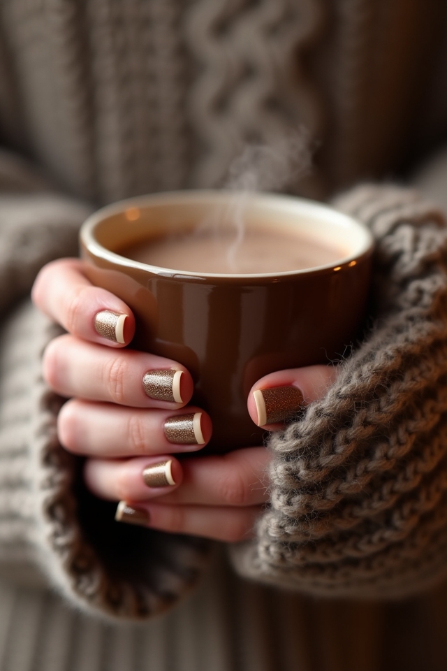 chic chocolate brown french tips