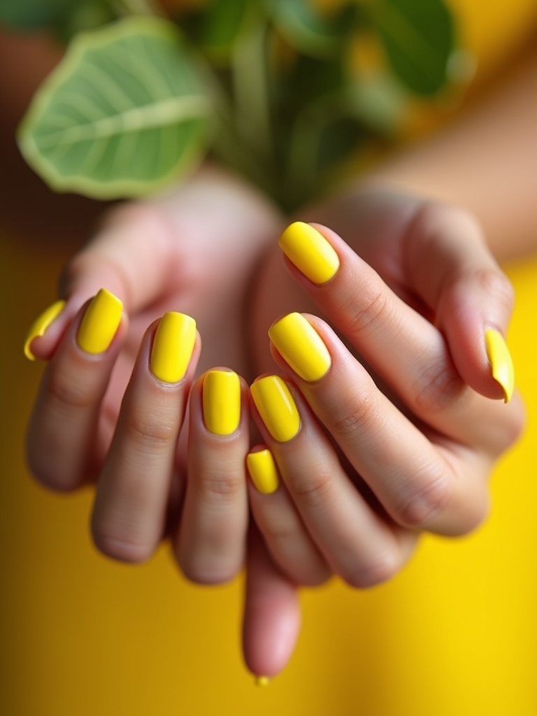 chic matte yellow nails