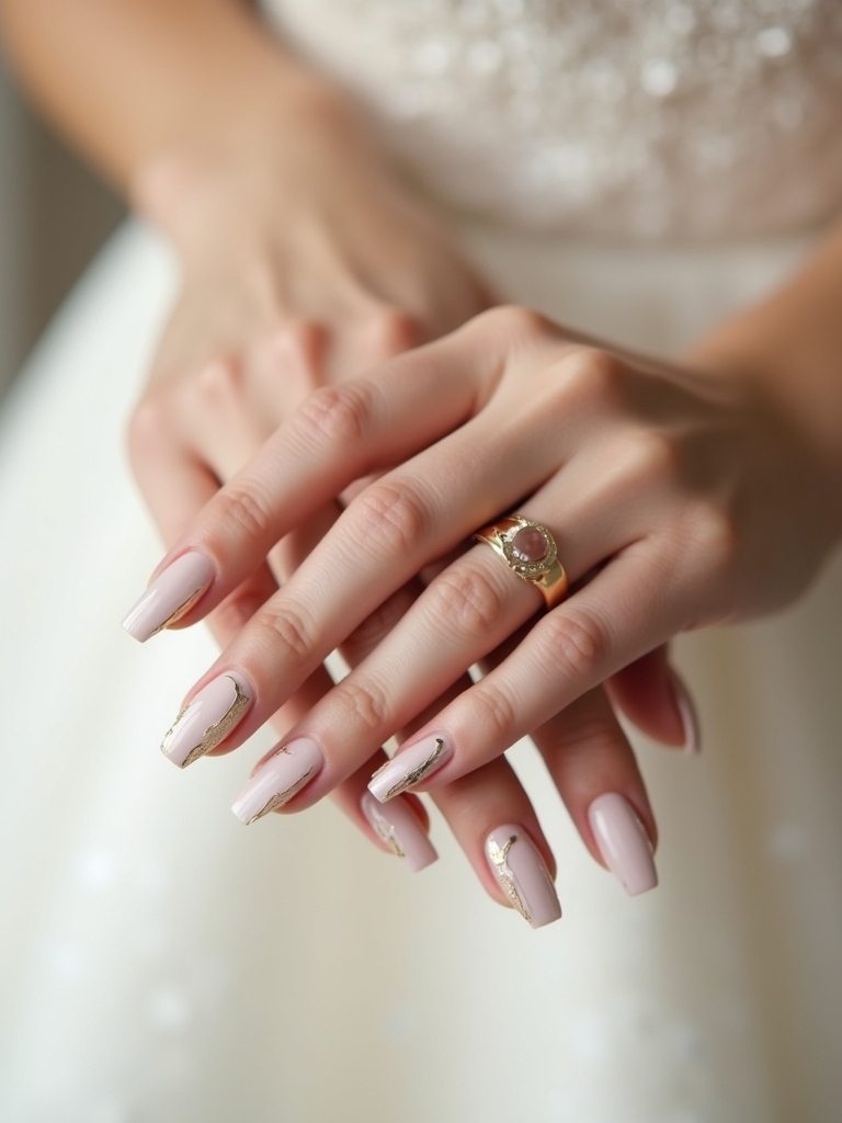chic minimalist wedding nails