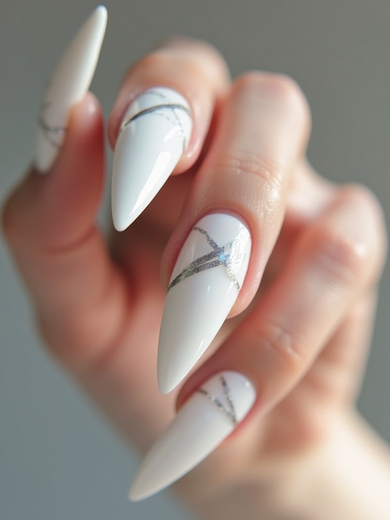 chic minimalist white nails