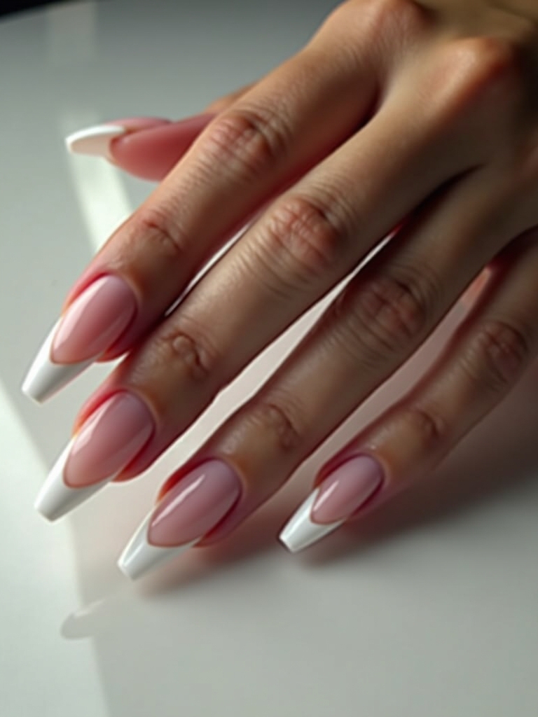 chic minimalistic white nails