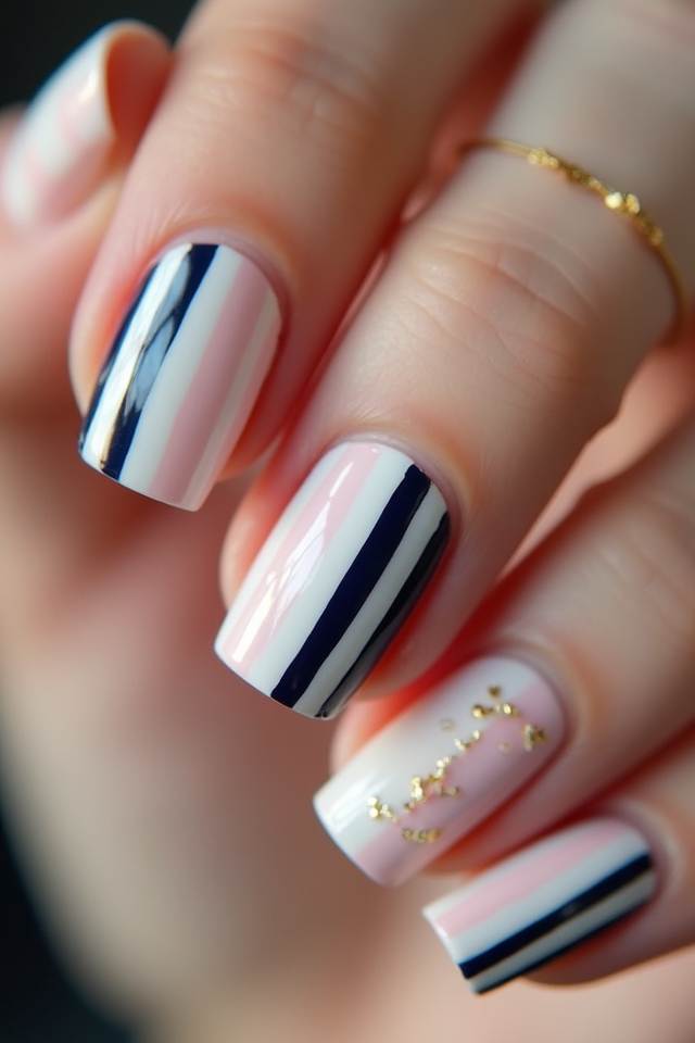 chic striped nail designs