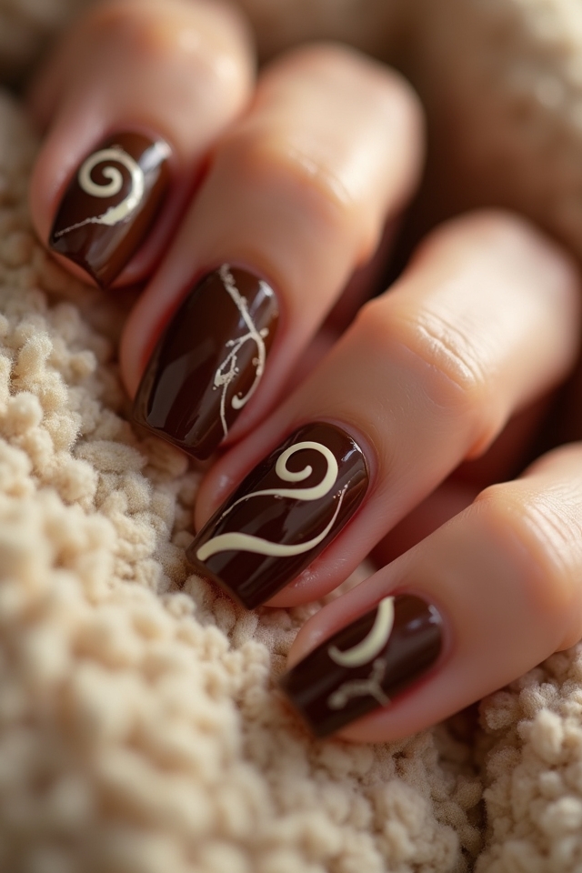chocolate swirl nail art