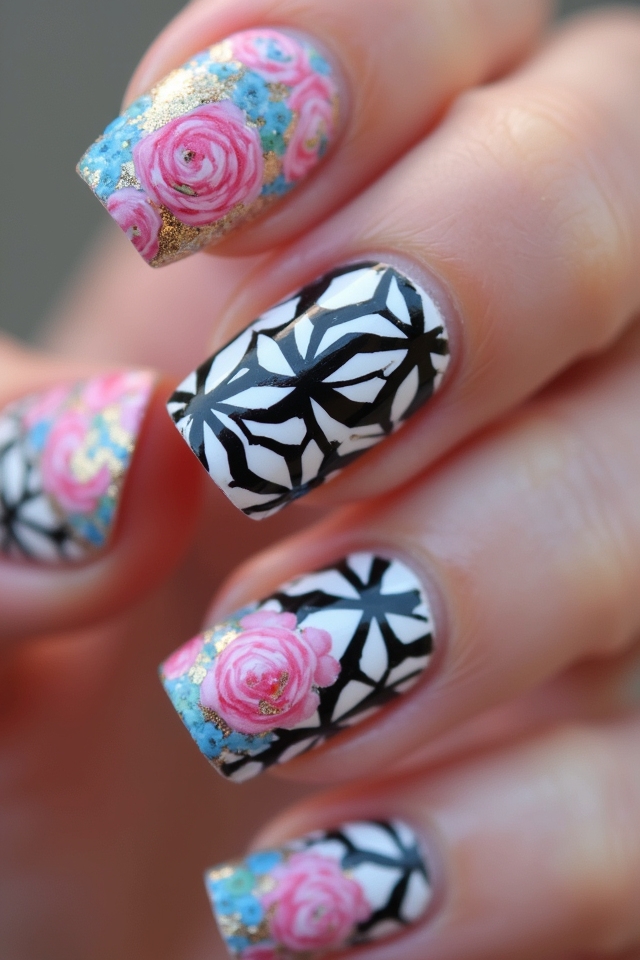 colorful abstract nail designs