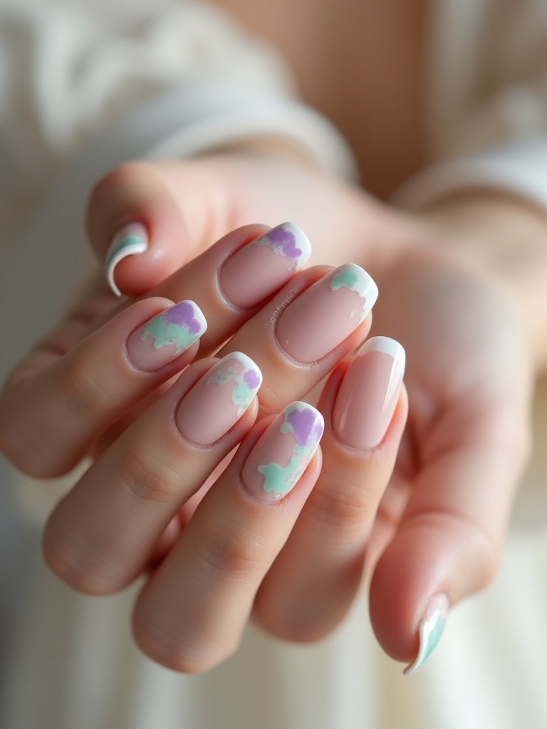 colorful french tip manicure