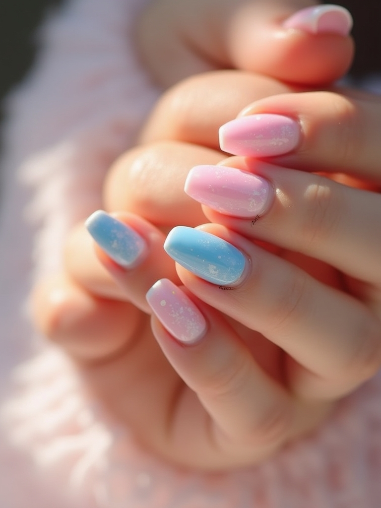 colorful milky nail tips