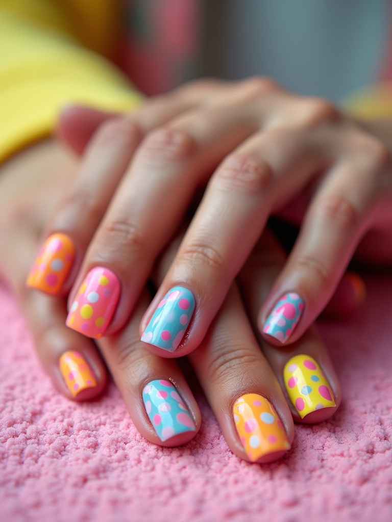 colorful polka dot designs