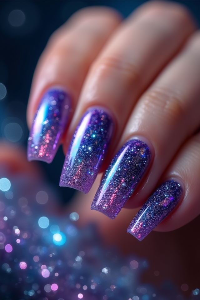 cosmic galaxy nail art