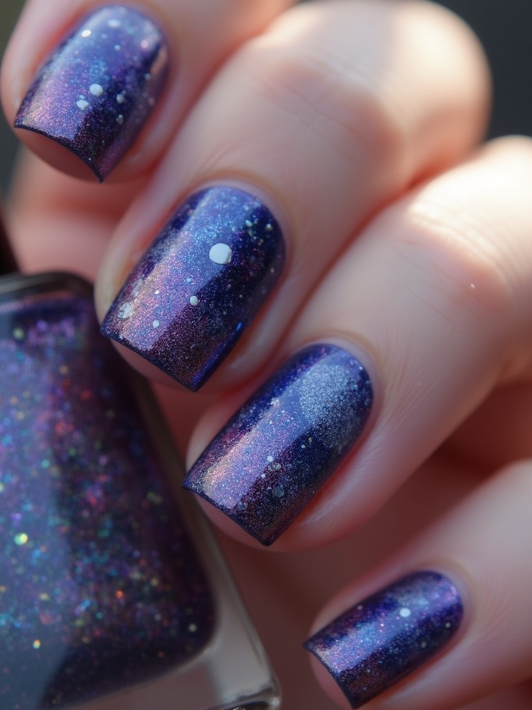 cosmic galaxy nail art