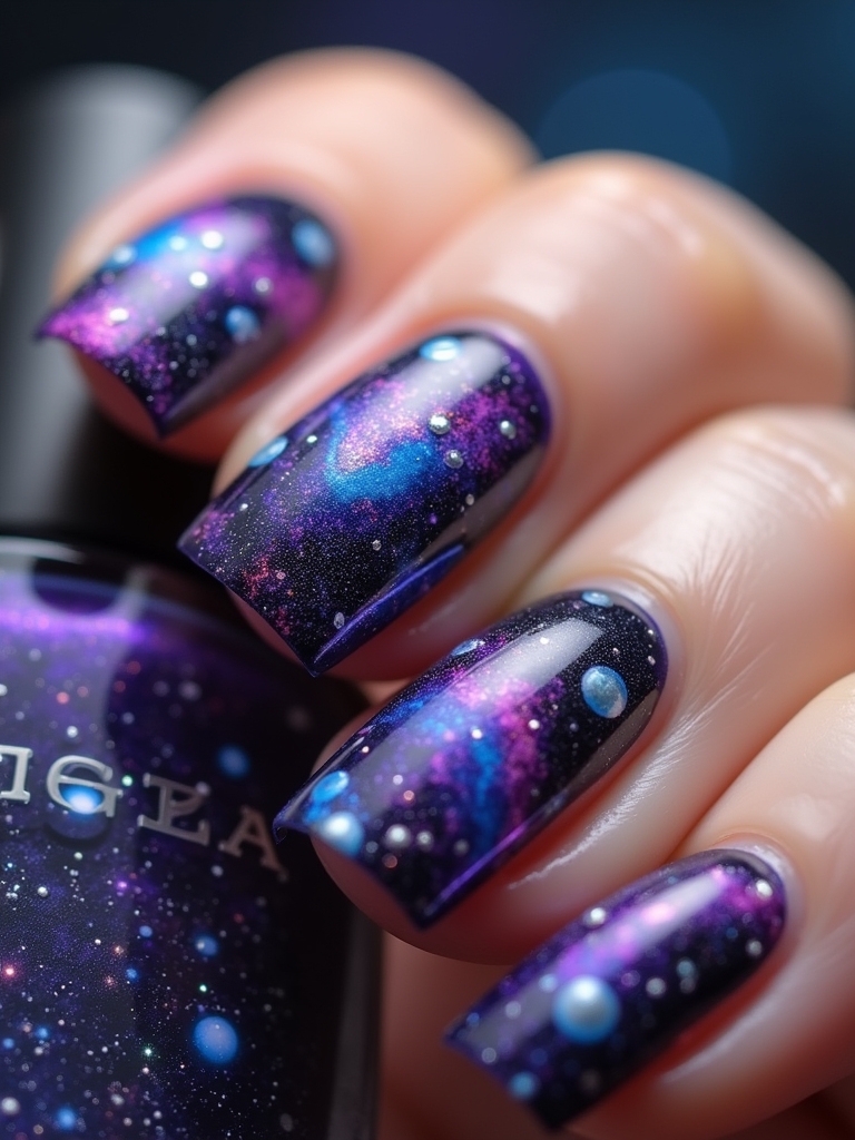 cosmic nail art designs