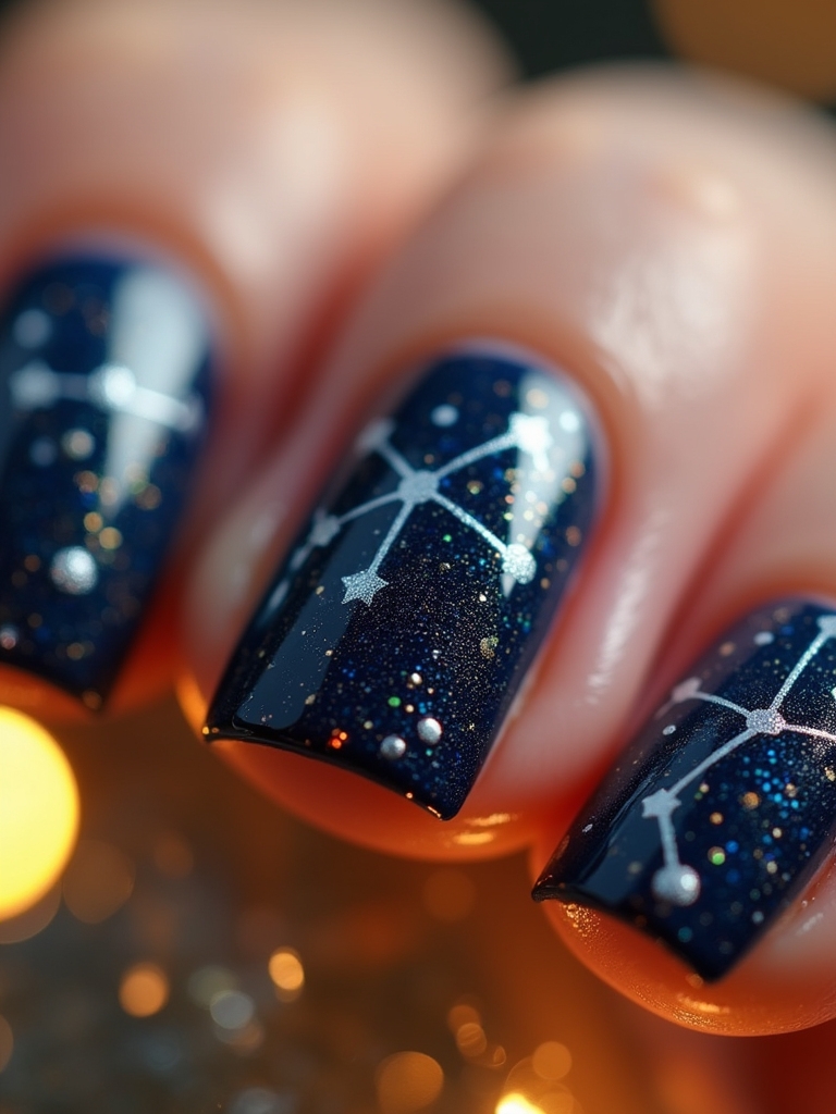cosmic starry nail art