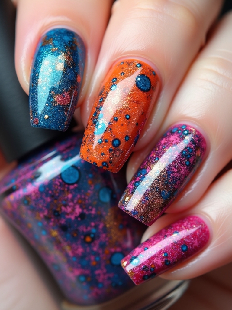 creative abstract nail art