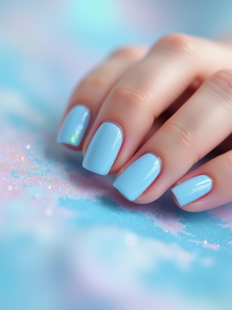 creative baby blue nails