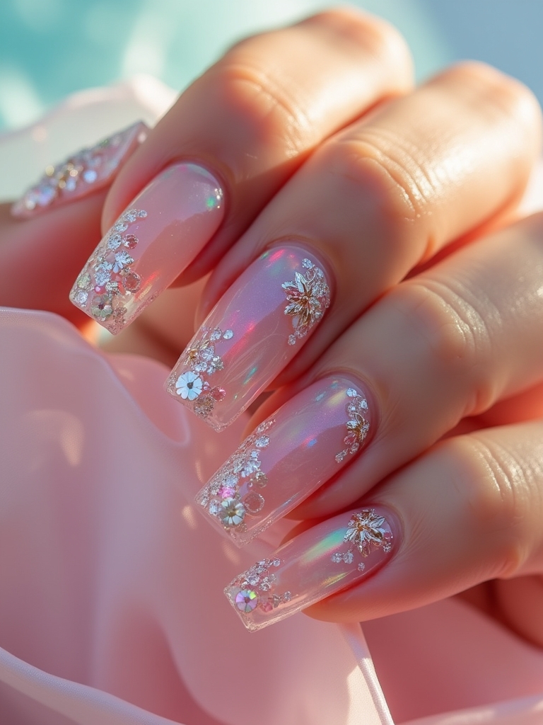 crystal clear summer nail art