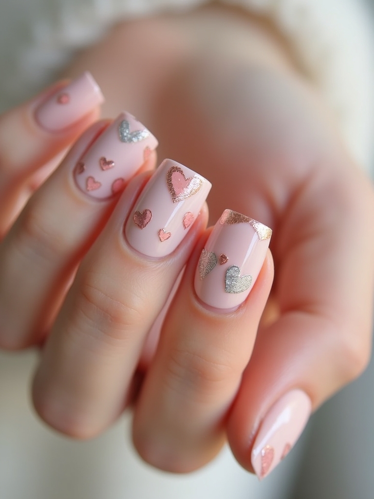 cute heart nail designs