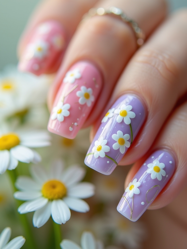 daisy chain nail design