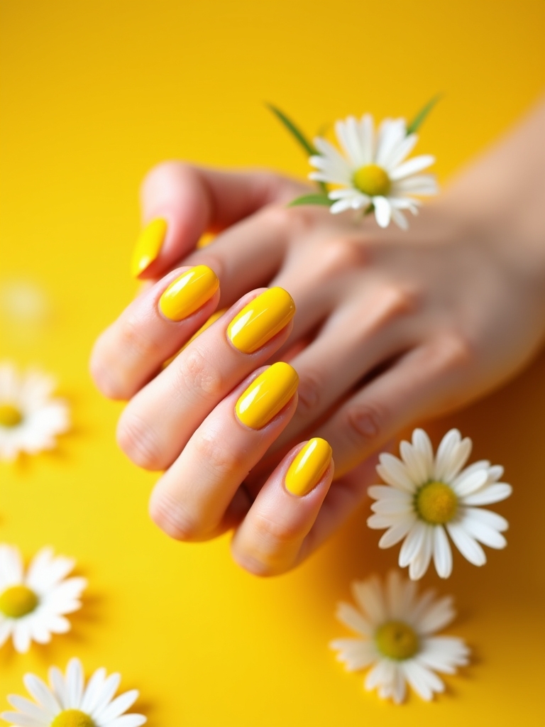 daisy nail art design