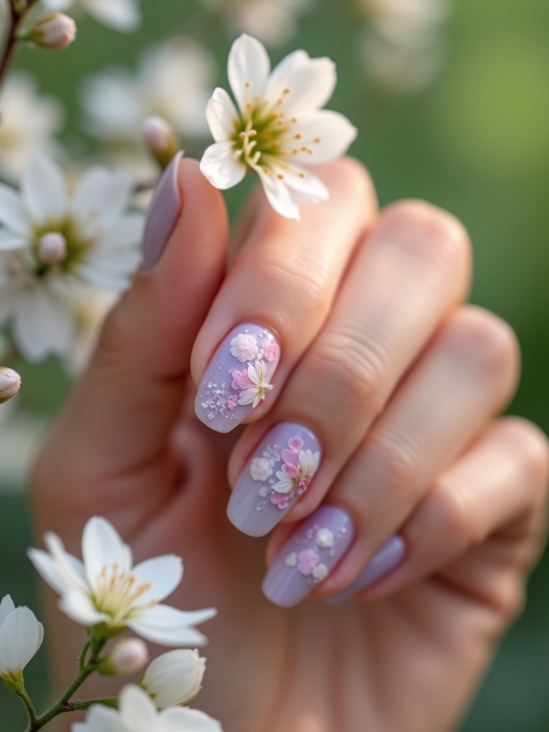 delicate floral nail designs