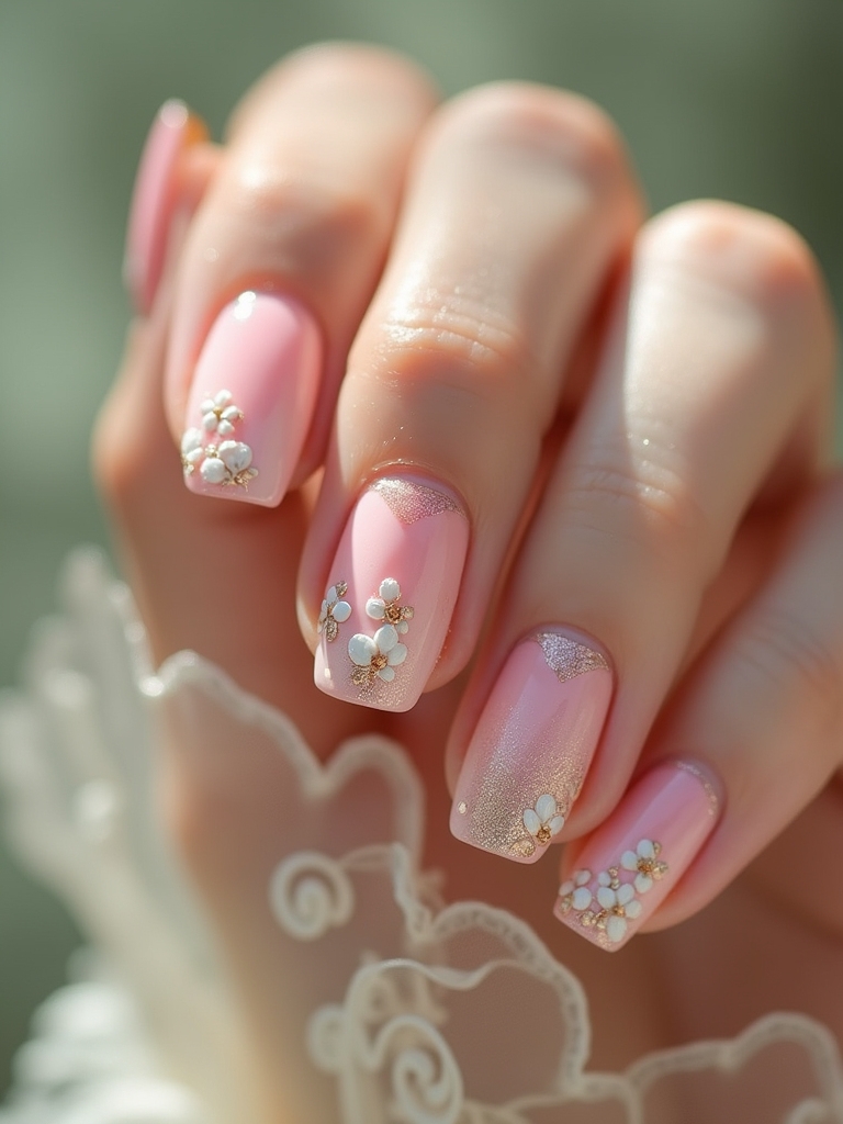 delicate floral nail designs