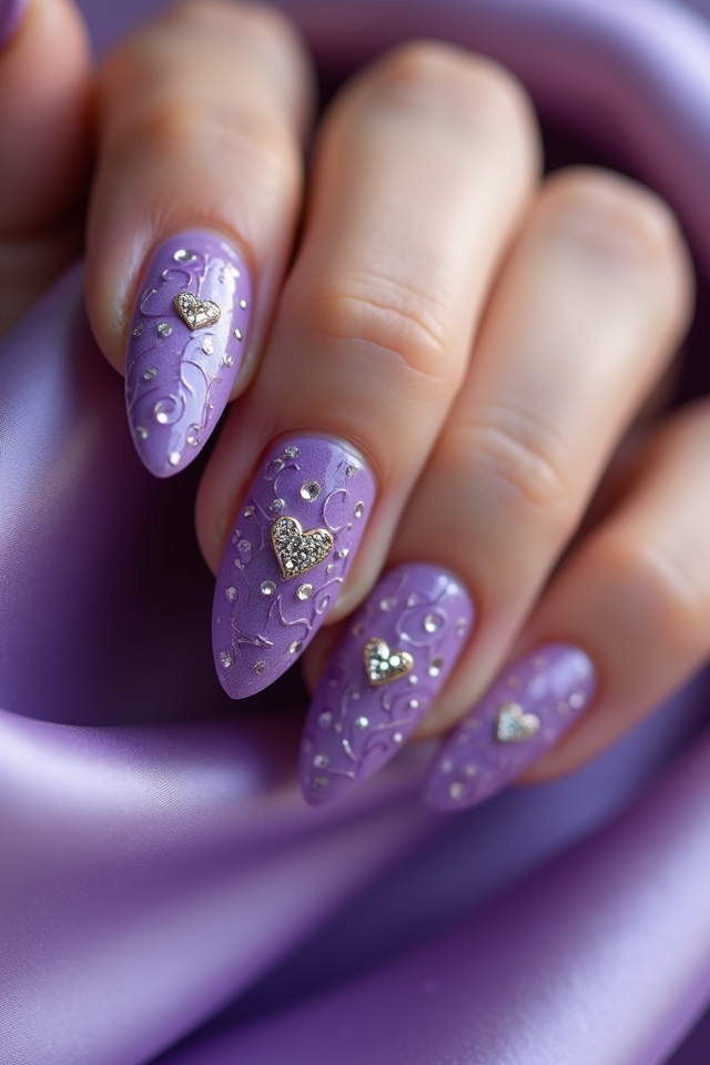 delicate purple heart accents