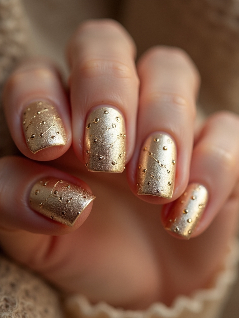 dotted gold nail designs