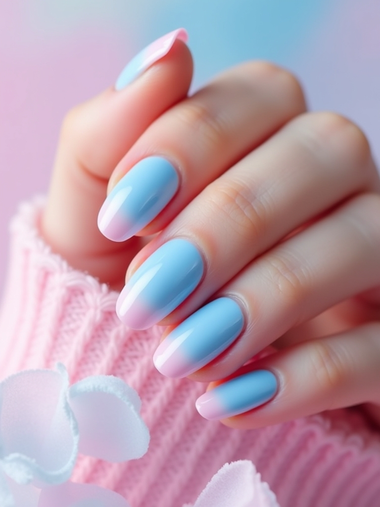 dreamy blue pink ombre