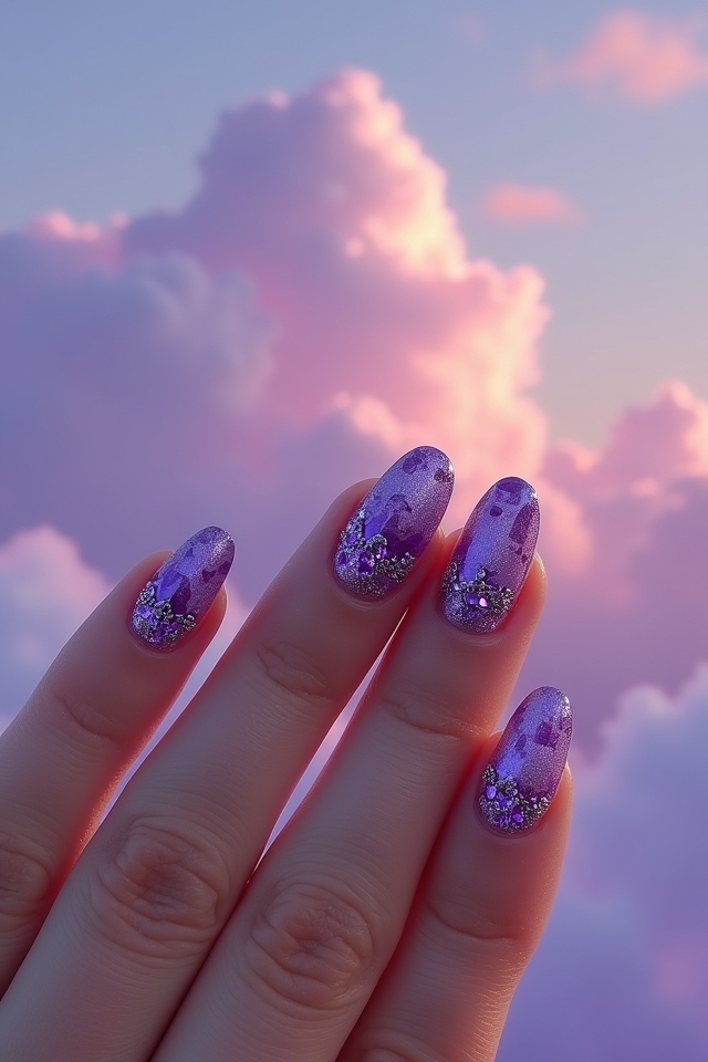 dreamy lilac cloud nails