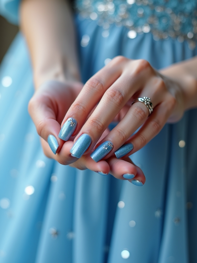 dreamy sky blue nails