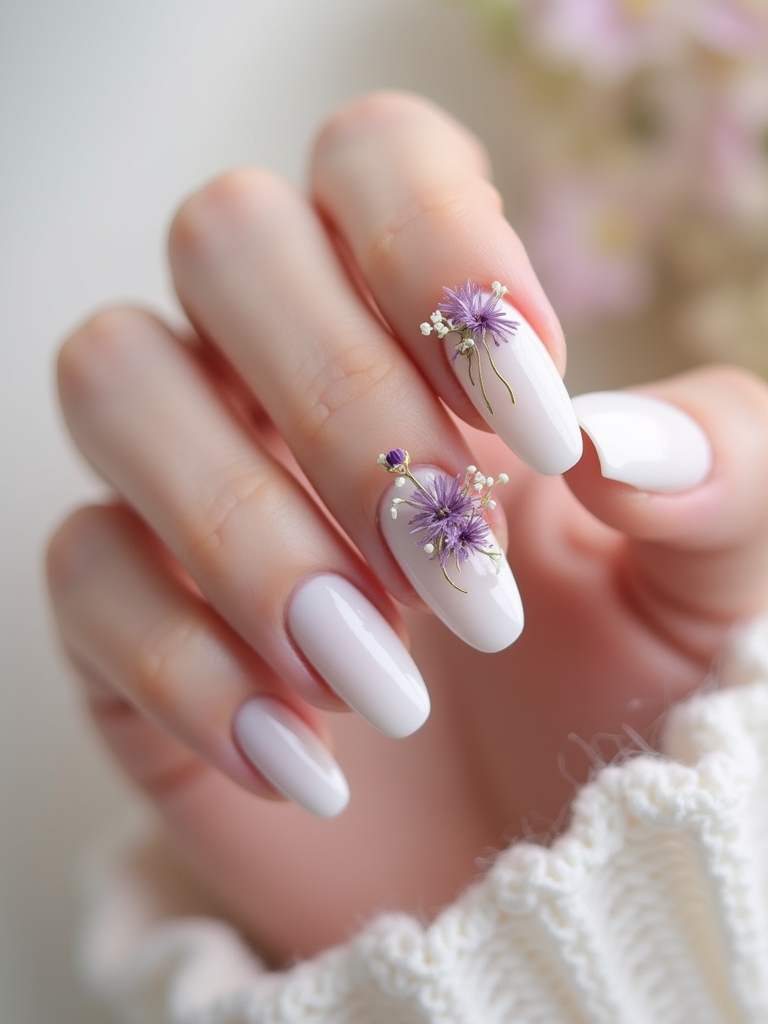 dried flower nail art