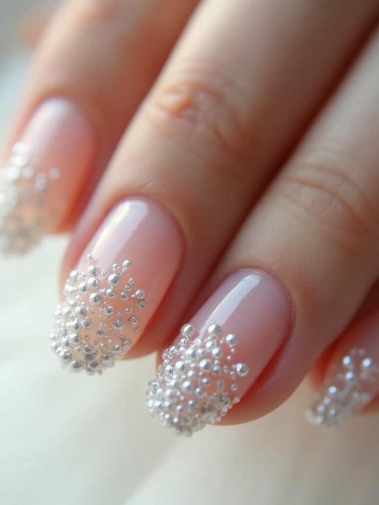 elegant beaded bridal nails