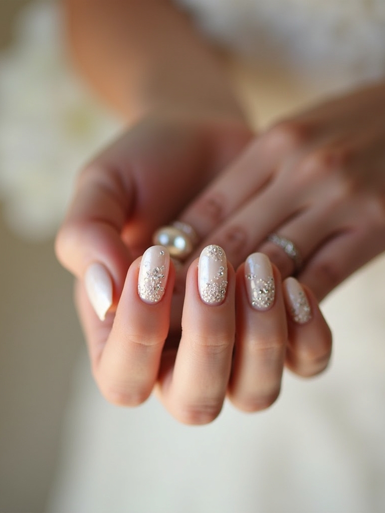 elegant bridal nail accents