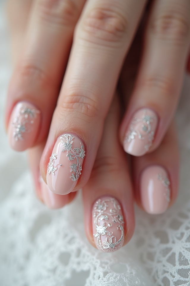 elegant dainty lace nails