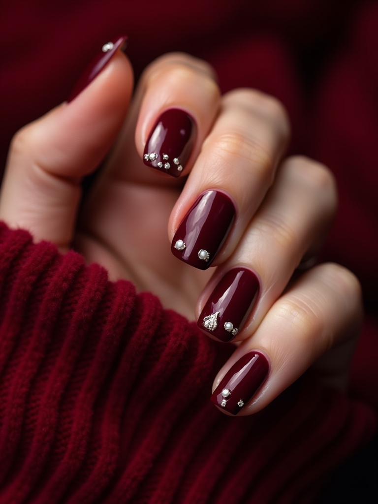 elegant dark red pearls