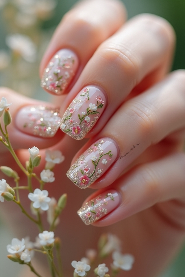 elegant floral nail art