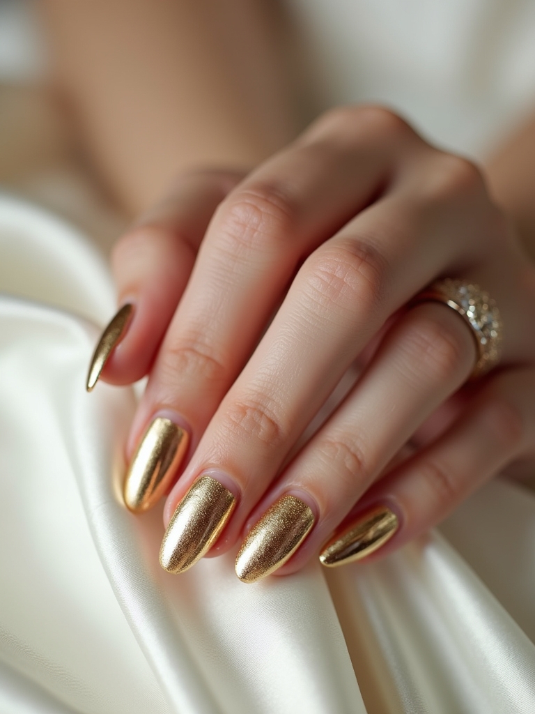 elegant gold french tips