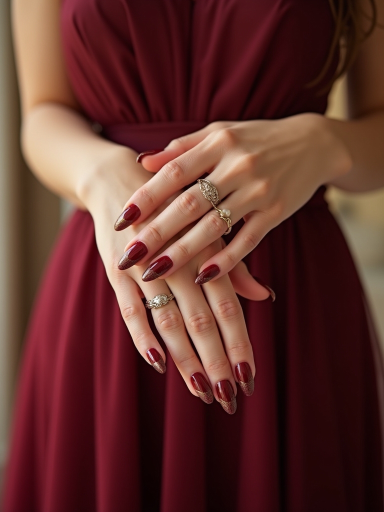 elegant half moon manicure options