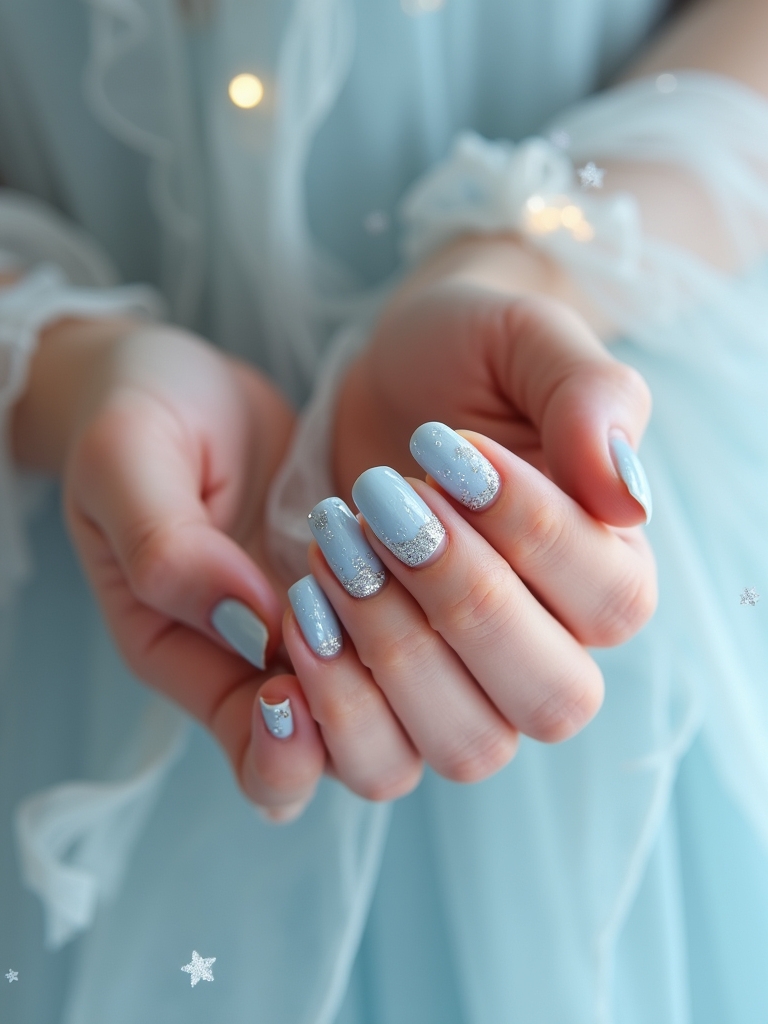 elegant light blue glitter