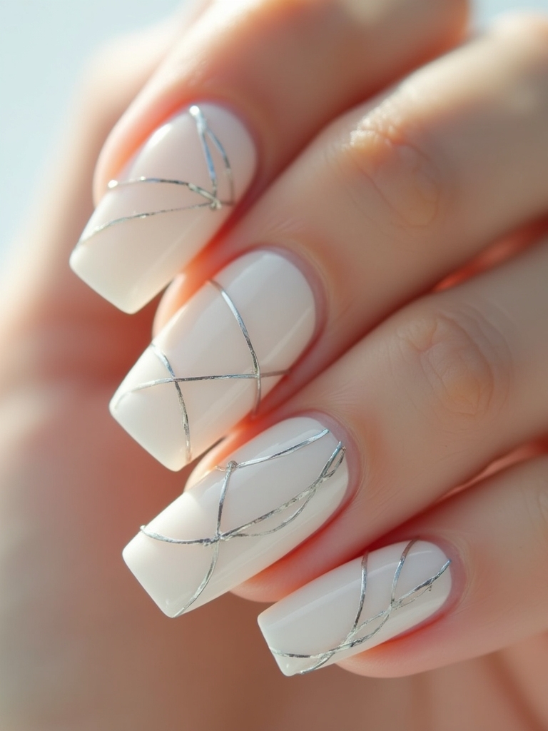 elegant milky white manicure