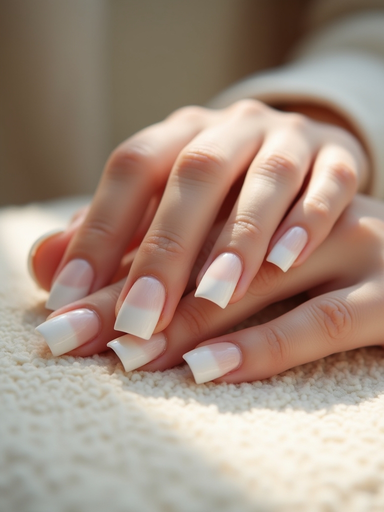 elegant milky white nails