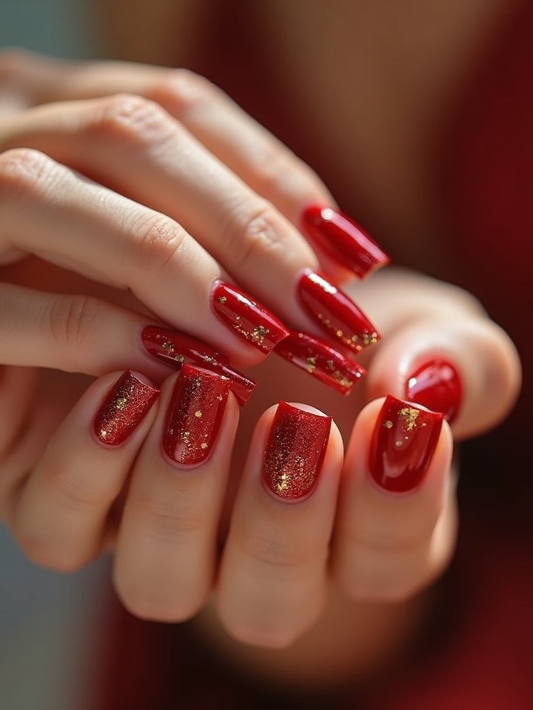 elegant red gold ombr