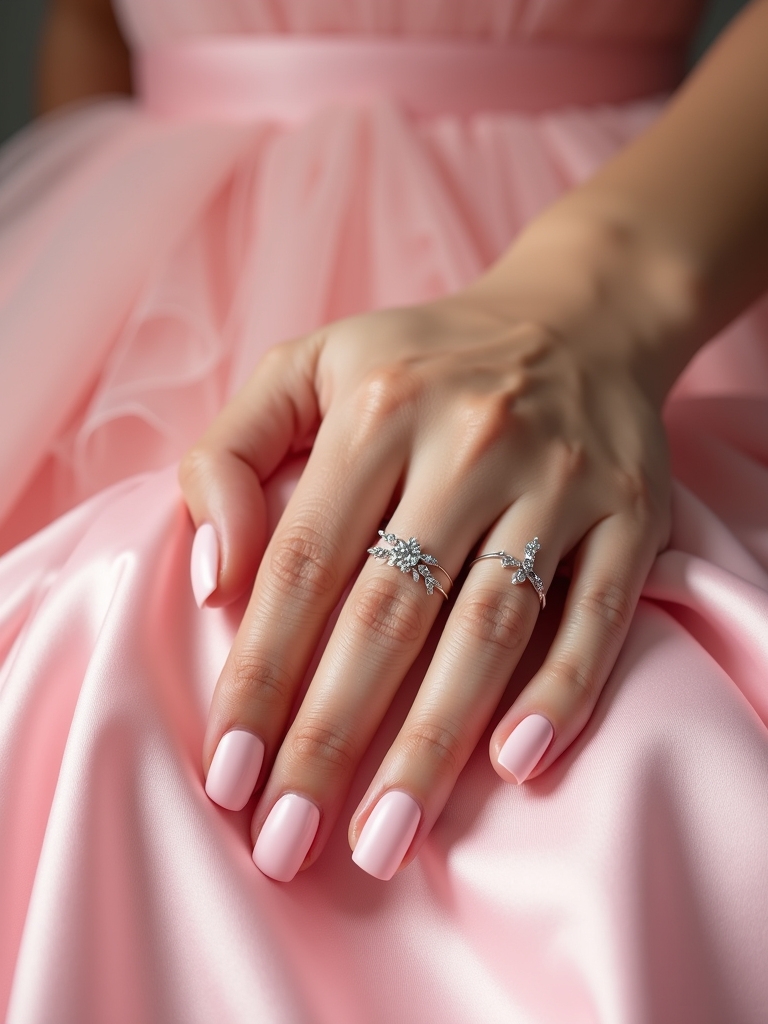 elegant soft pink nails