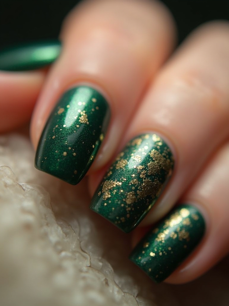 emerald and gold foil