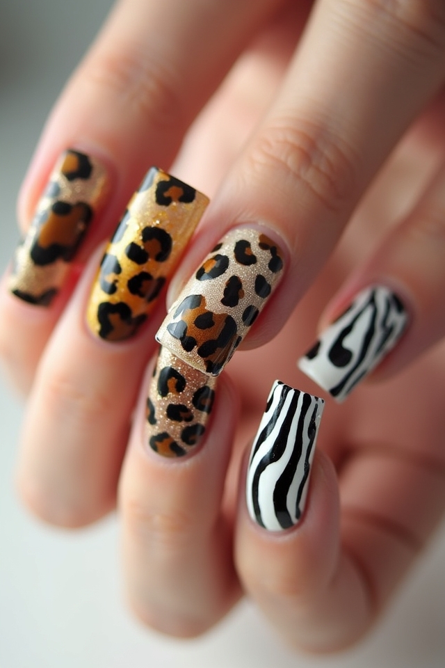 fierce animal print nails